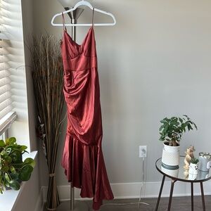 David’s Bridal Asymmetrical Stretch Charmeuse Sheath Dress